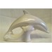 POOLE POTTERY DOLPHIN – MEDIUM 22cm DOLPHIN FIGURE – Factory Seconds in Unusual Grey & White Colourway
